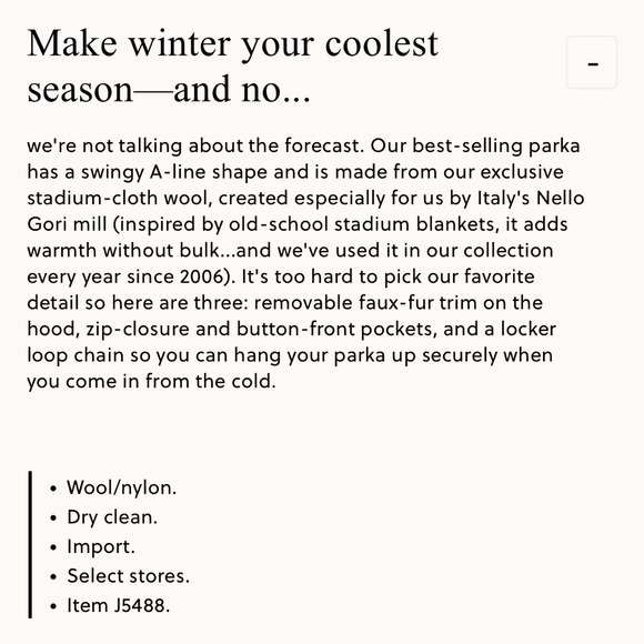 Chateau parka in Italian stadium-cloth wool - Picture 3 of 7